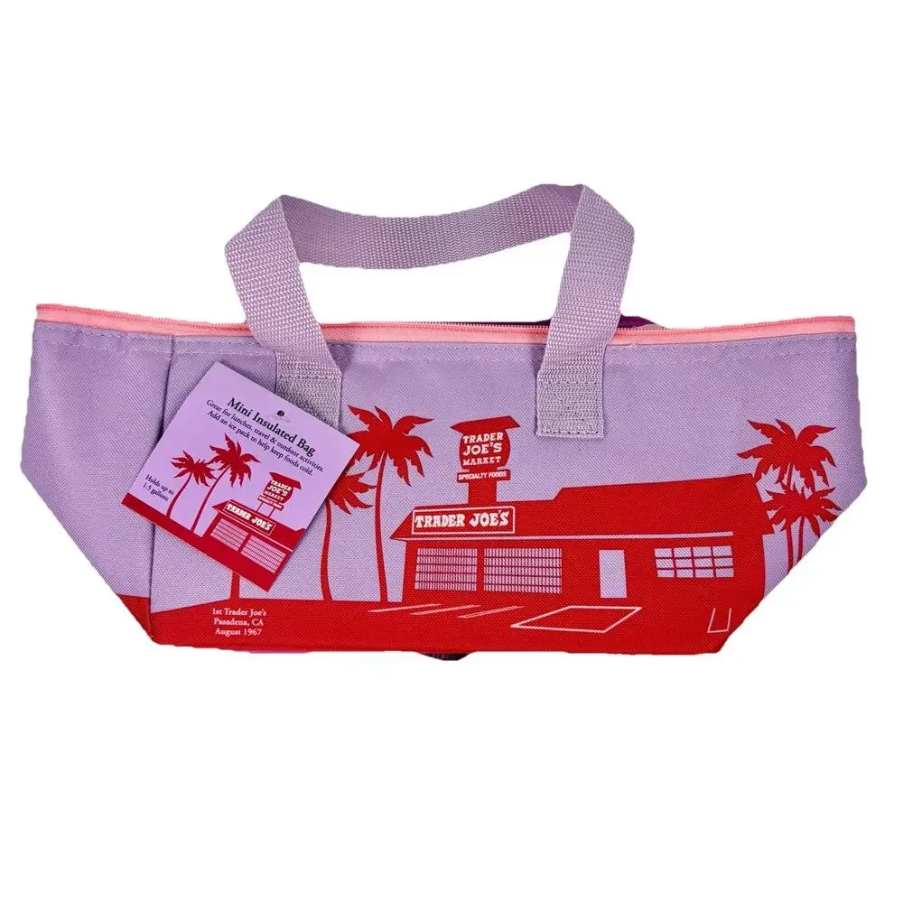 Trader Joe's Mini Insulated Bag Lavender Haze Pink Red NEW Limited Edition 2026